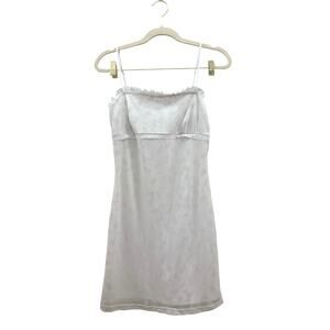 Candy rocket White Satin Slip Dress with Spaghetti Straps